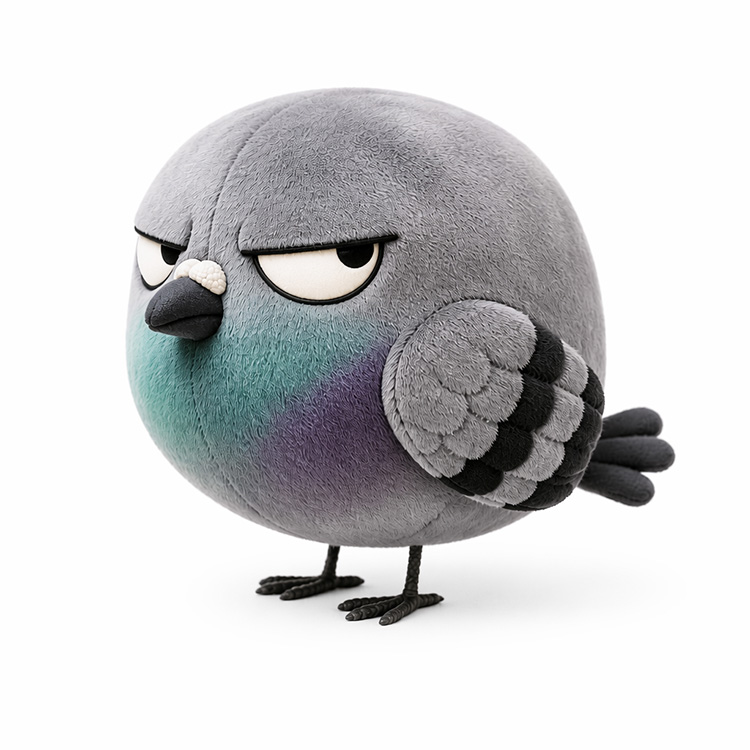 Chubby Judgemental Pigeon Plüschtier