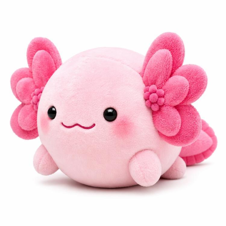 Axolotl-Plüschtier im geometrischen Stil