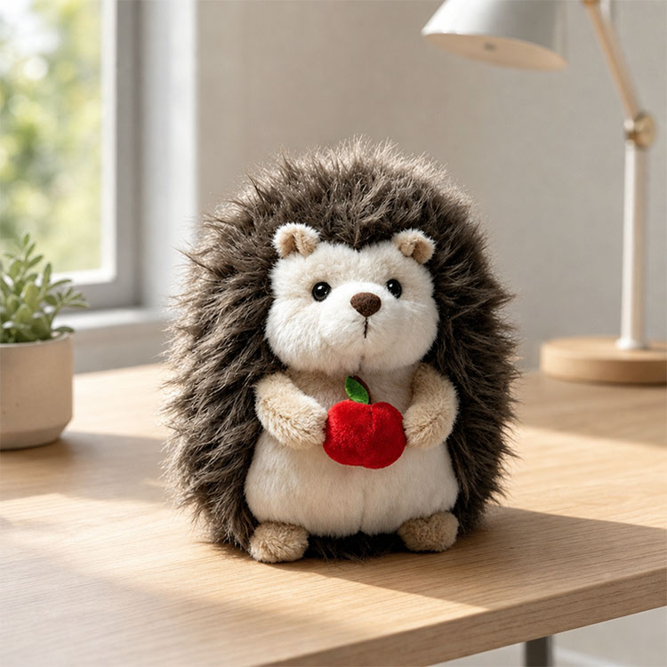 Igel Stofftier mit Apfel