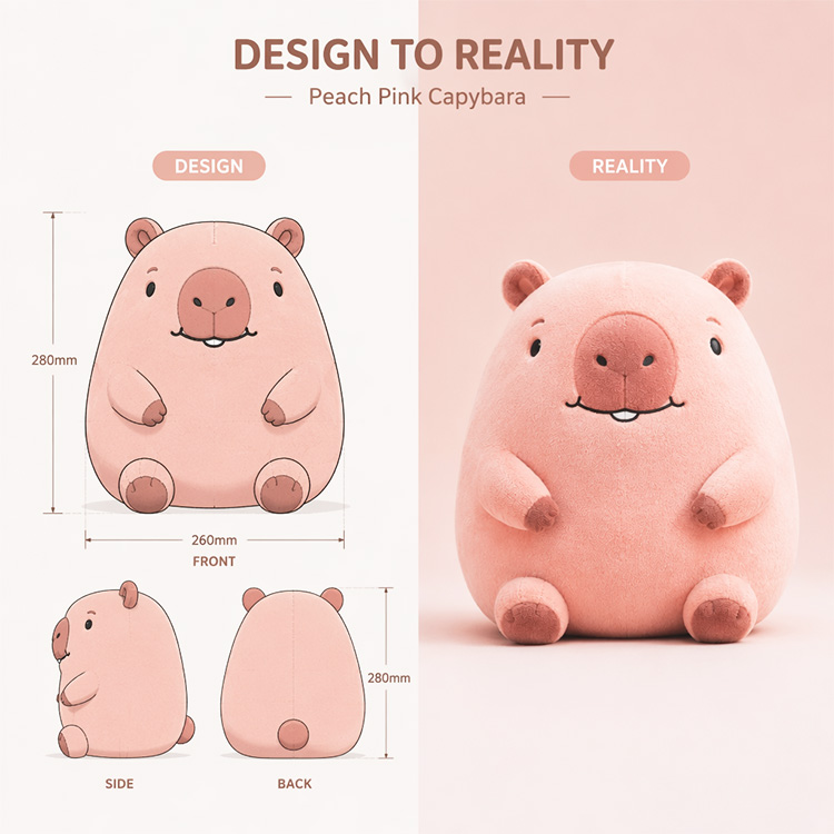 Pink Capybara Plush Toy
