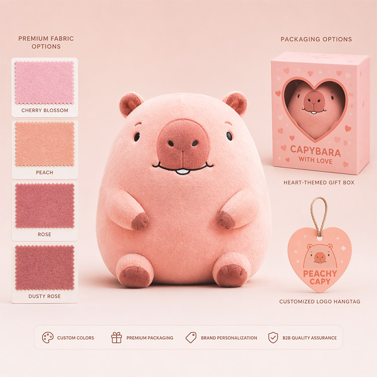 Pink Capybara Plush Toy