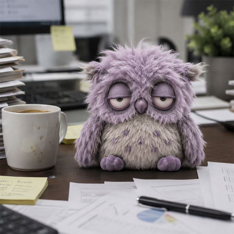 Grumpy Owl Plush Toy